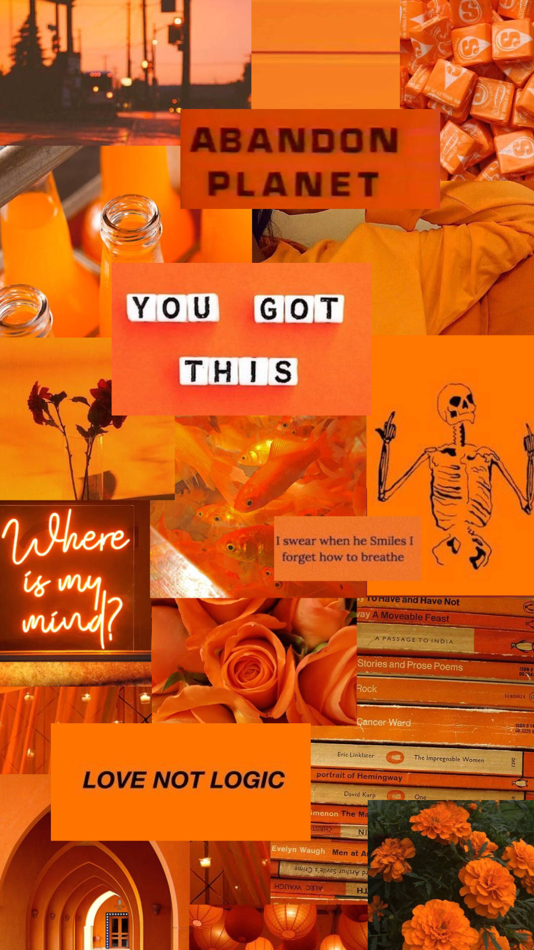 Orange Aesthetic Collage Phone