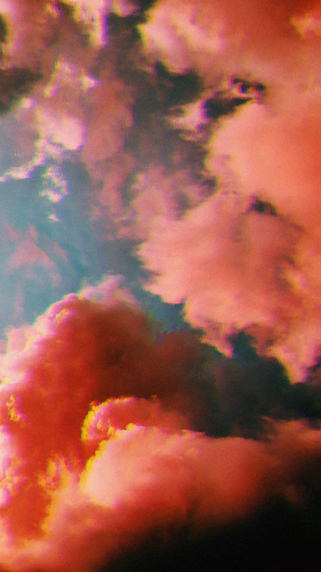 Fluffy Clouds Orange Aesthetic Phone Wallpaper