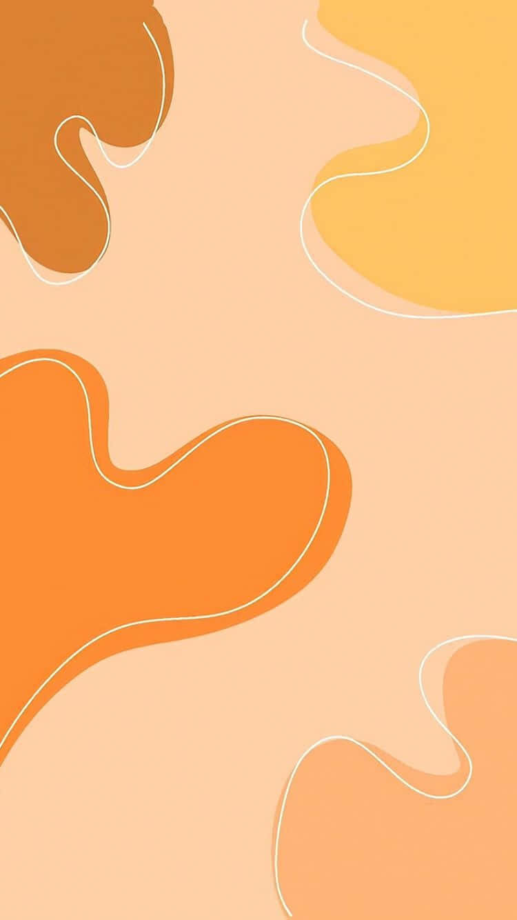 Wobbly Vector Shapes Orange Aesthetic Phone Wallpaper