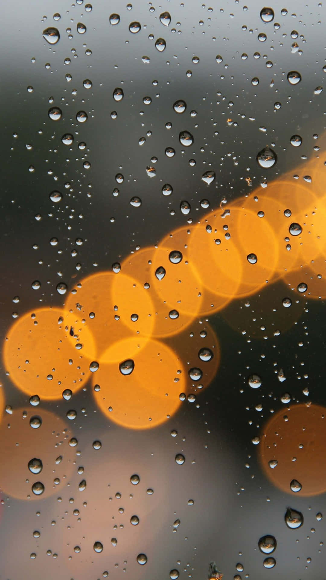 Rainy Bokeh Orange Aesthetic Phone Wallpaper