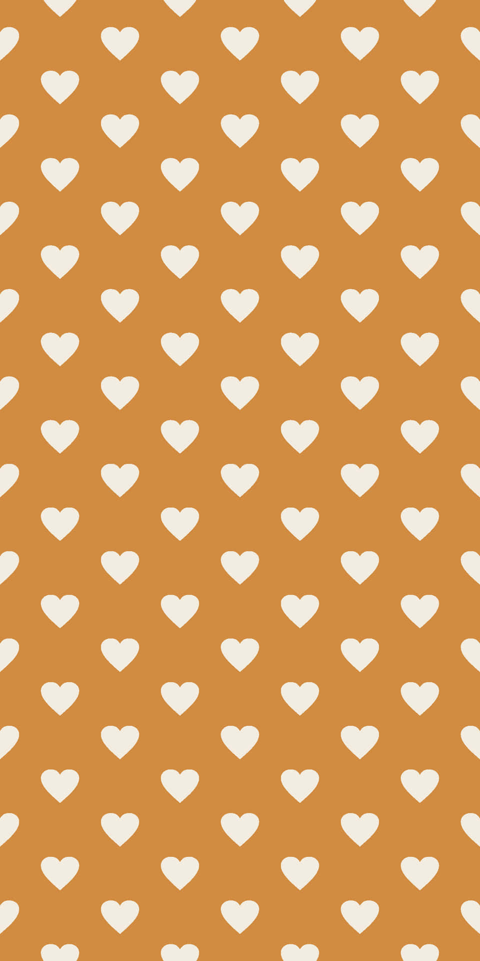 Heart Pattern Dark Orange Aesthetic Phone Wallpaper
