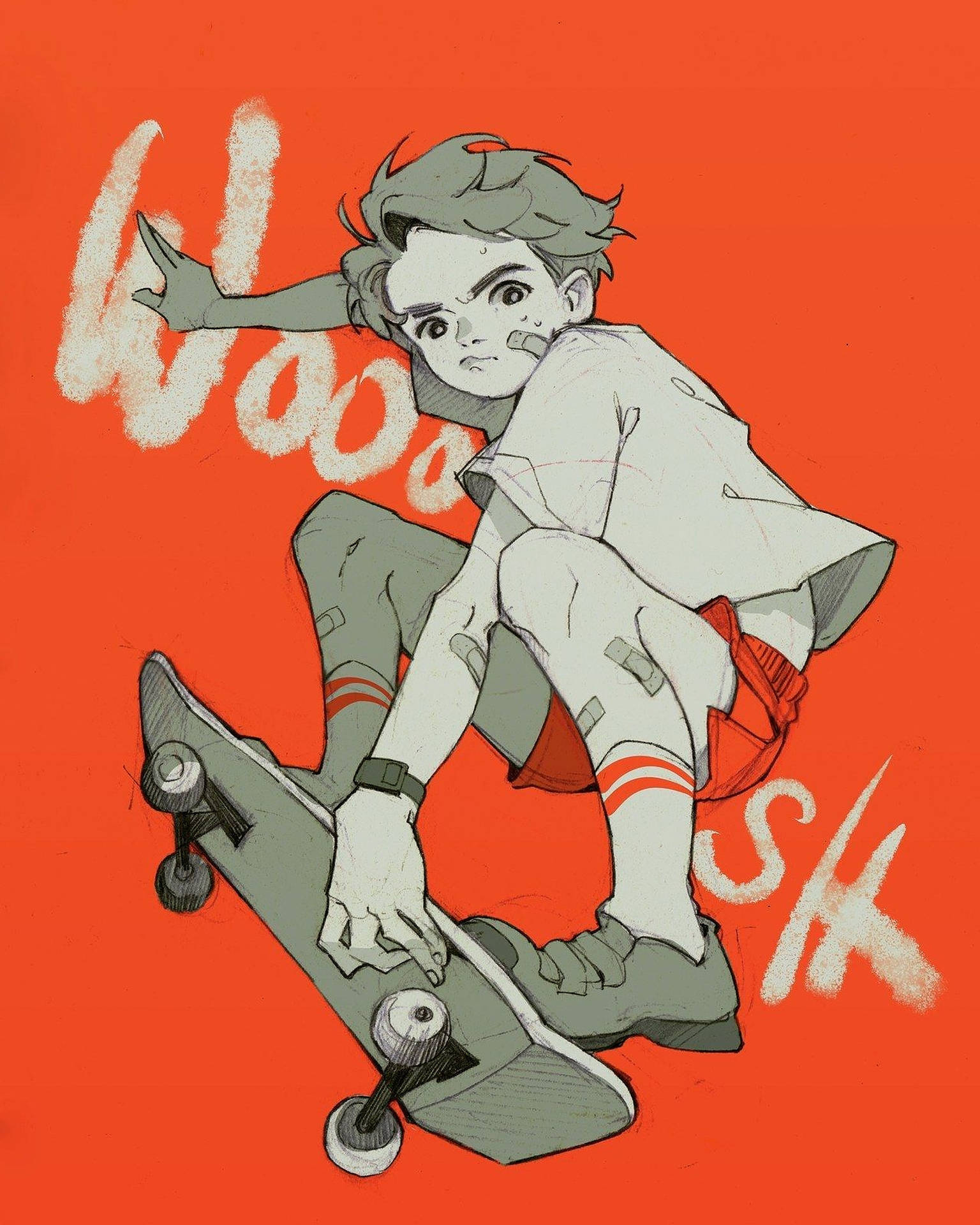 Orange Aesthetic Skater Boy