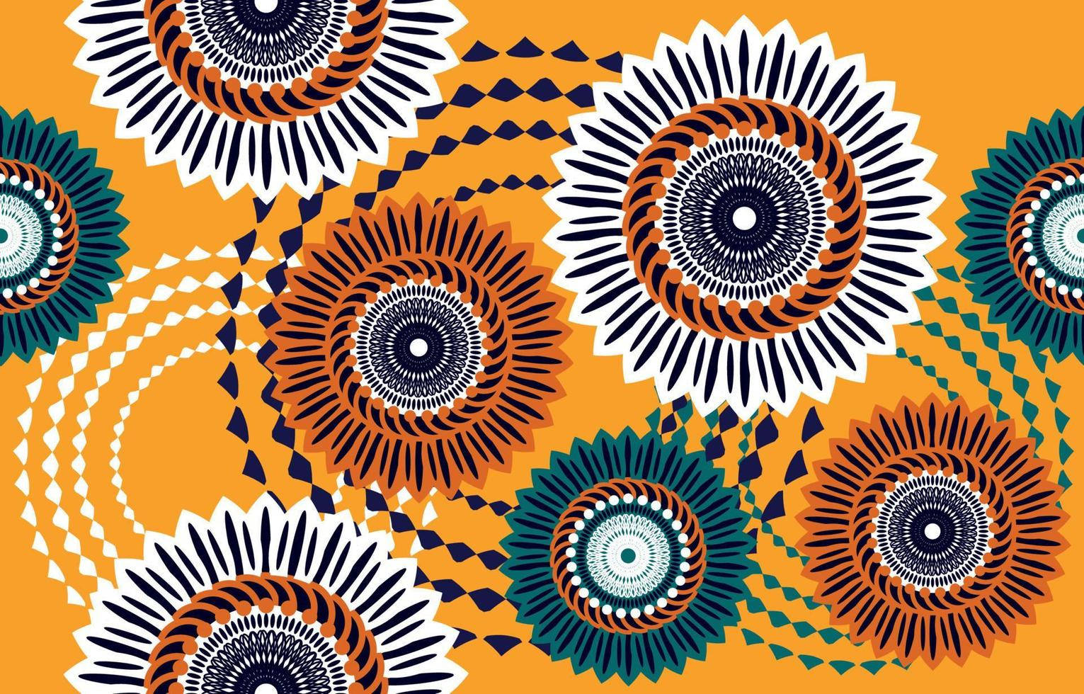 Orange African Wax Fabric Wallpaper