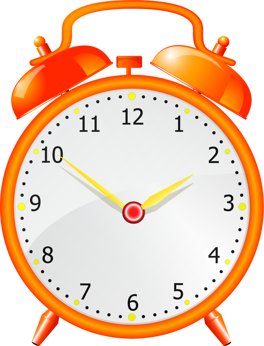 Orange Alarm Clock Illustration PNG