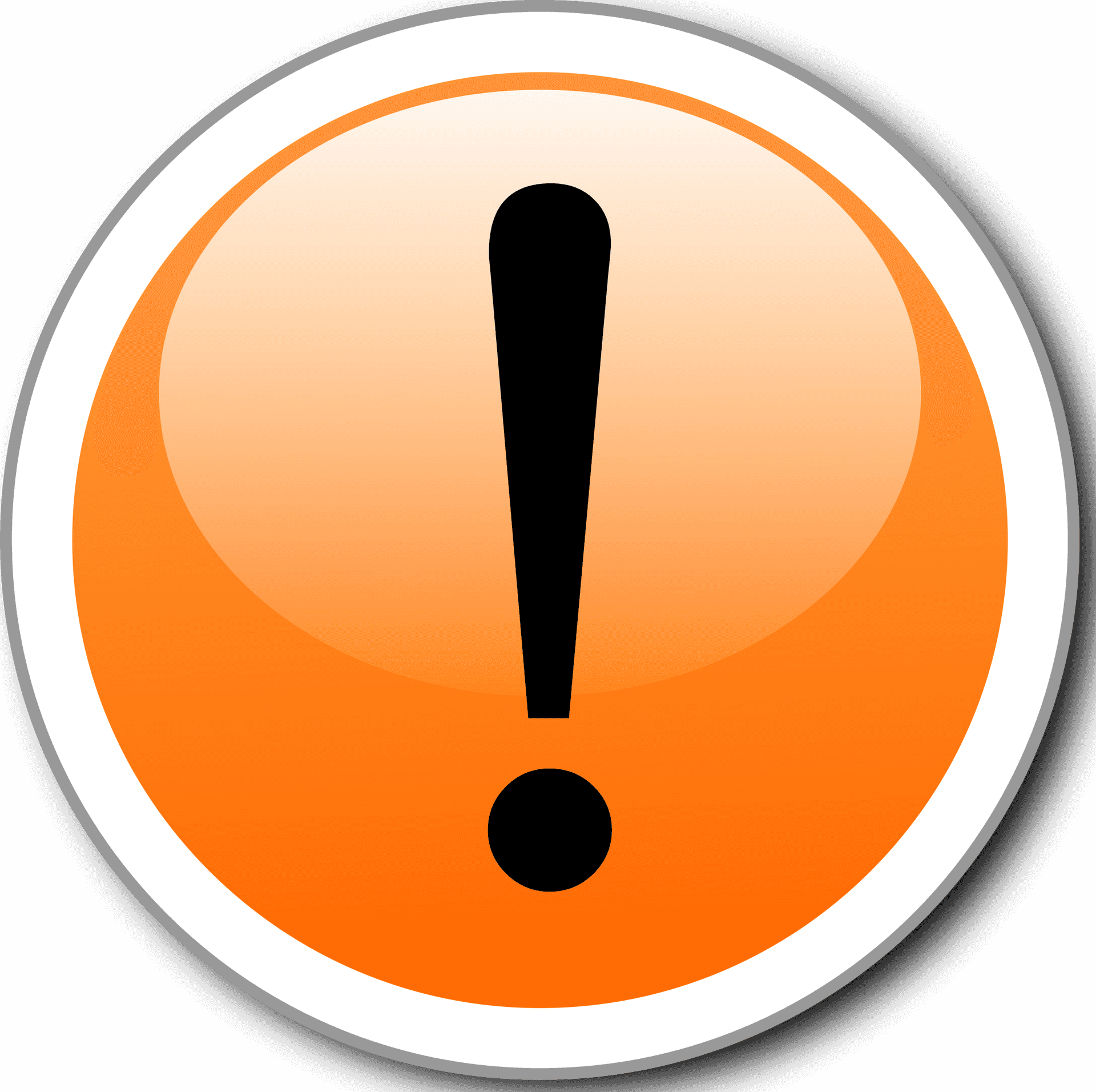 Orange Alert Exclamation Sign PNG