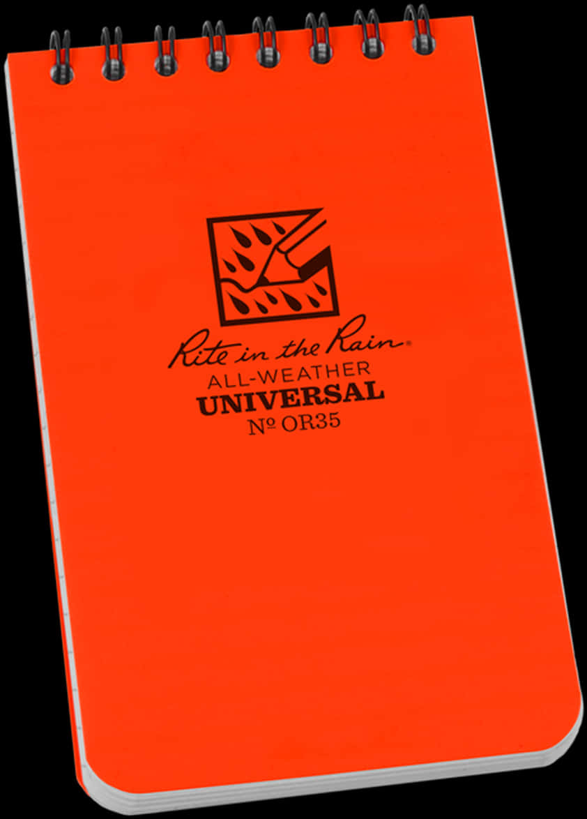 Orange All Weather Notebook PNG