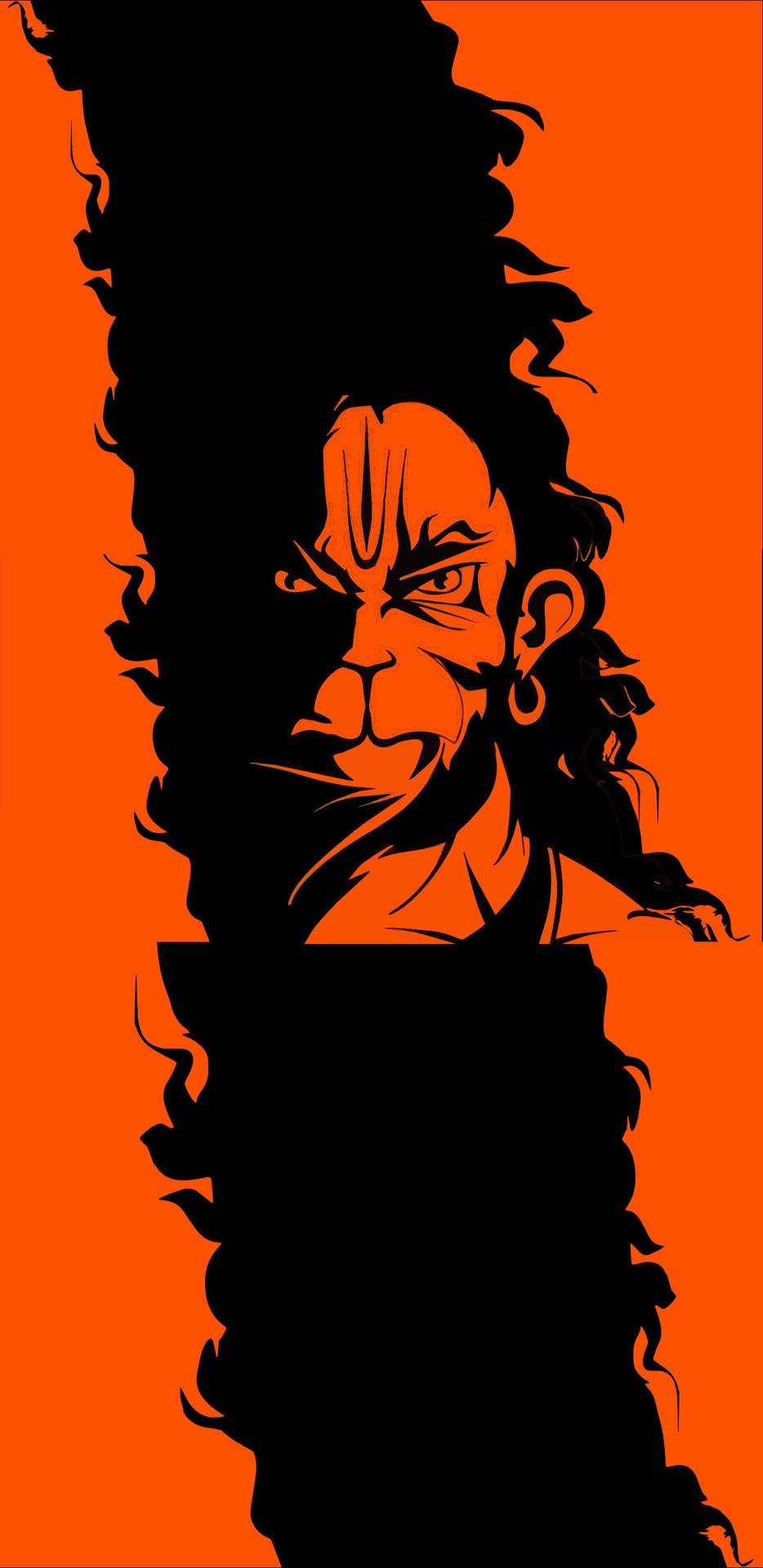 Download Orange And Black God Hanuman Wallpaper | Wallpapers.com