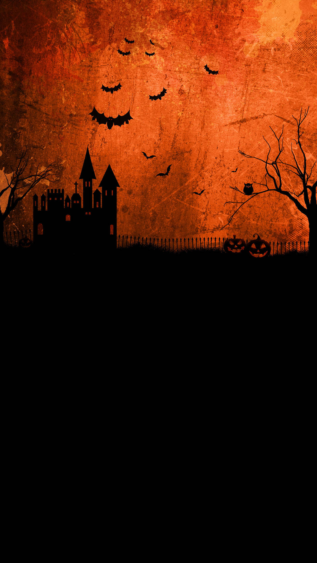 Orange And Black Halloween Grunge Wallpaper