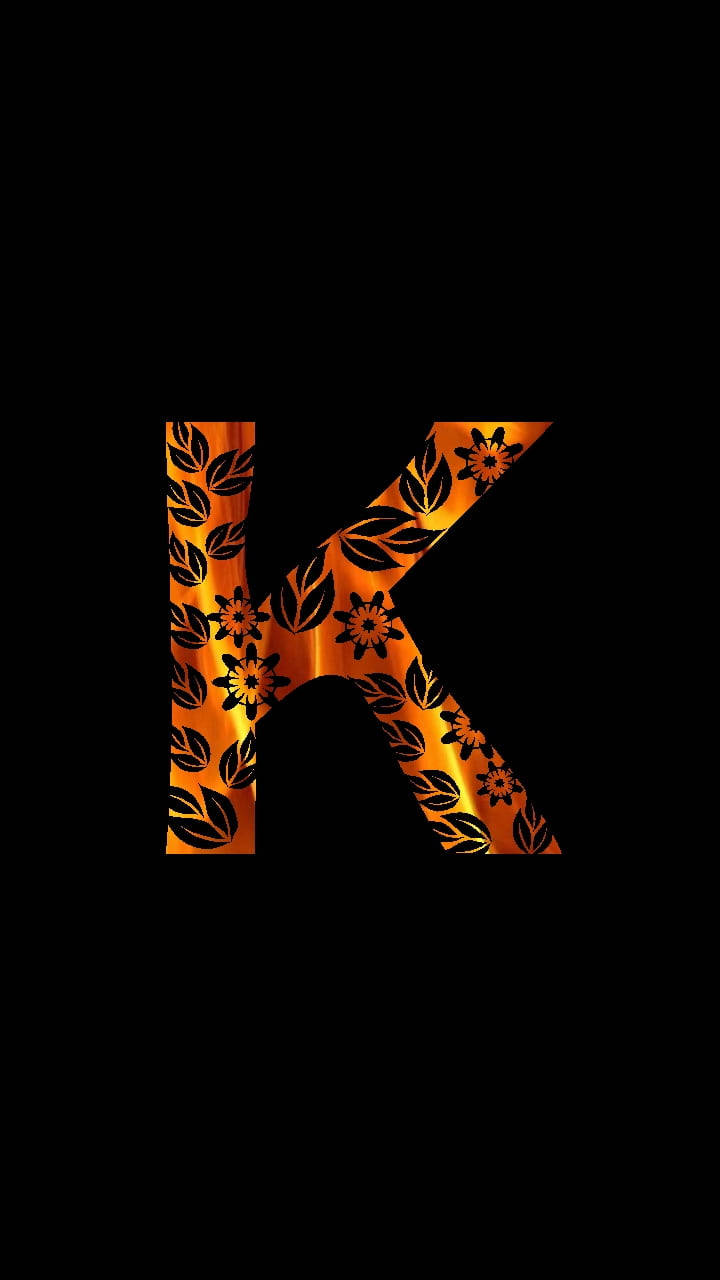 Orange And Black K Alphabet