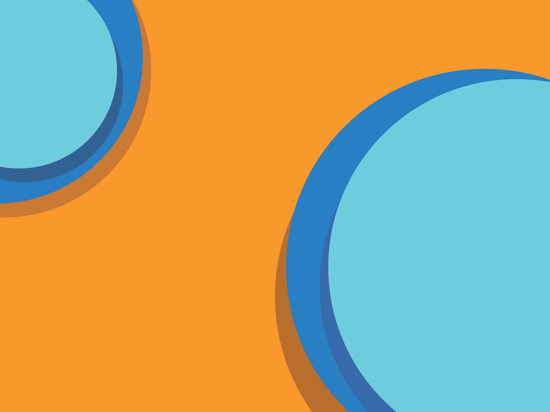 Orange Background And Blue Circles Wallpaper