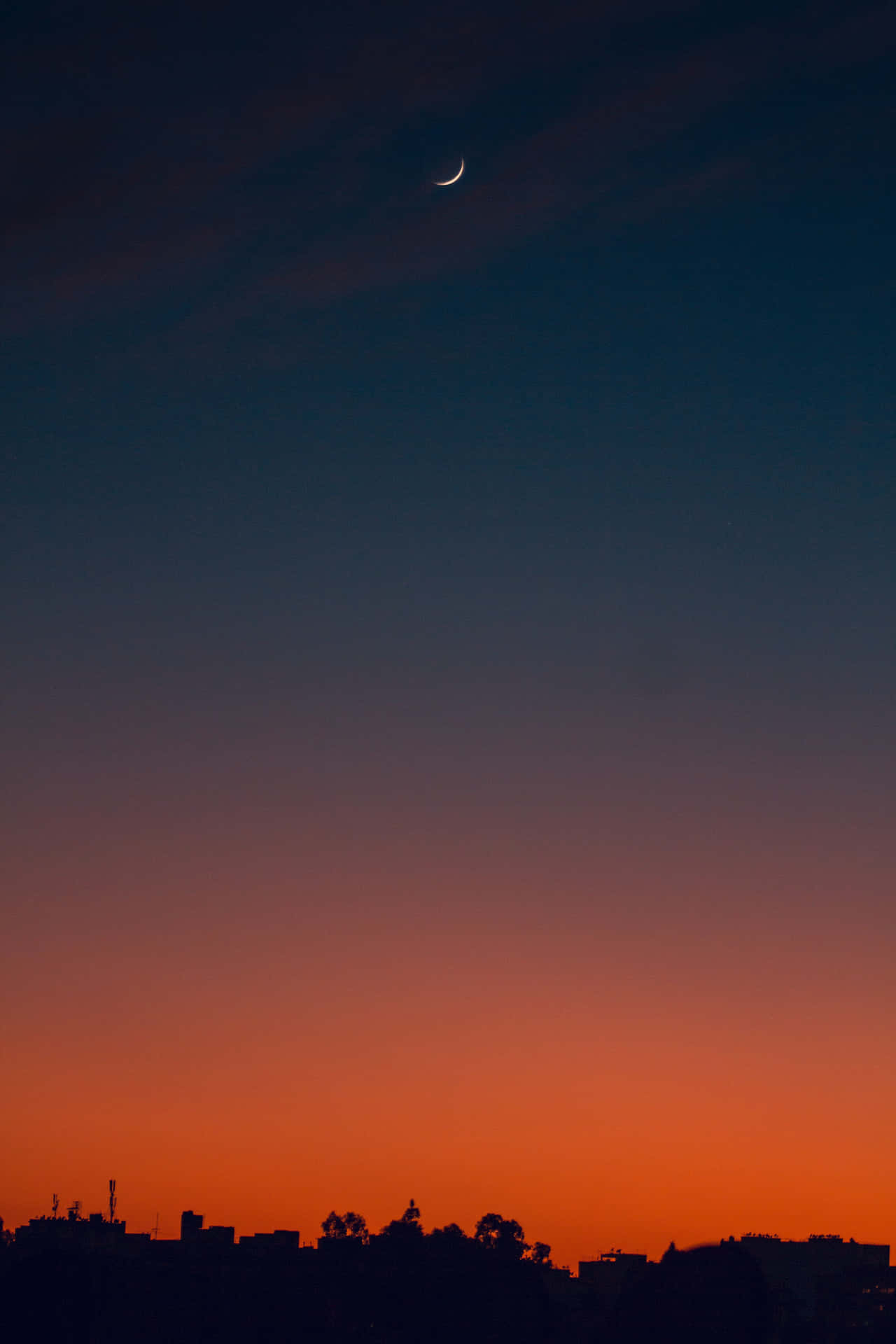 Orange And Blue Evening Sky Wallpaper