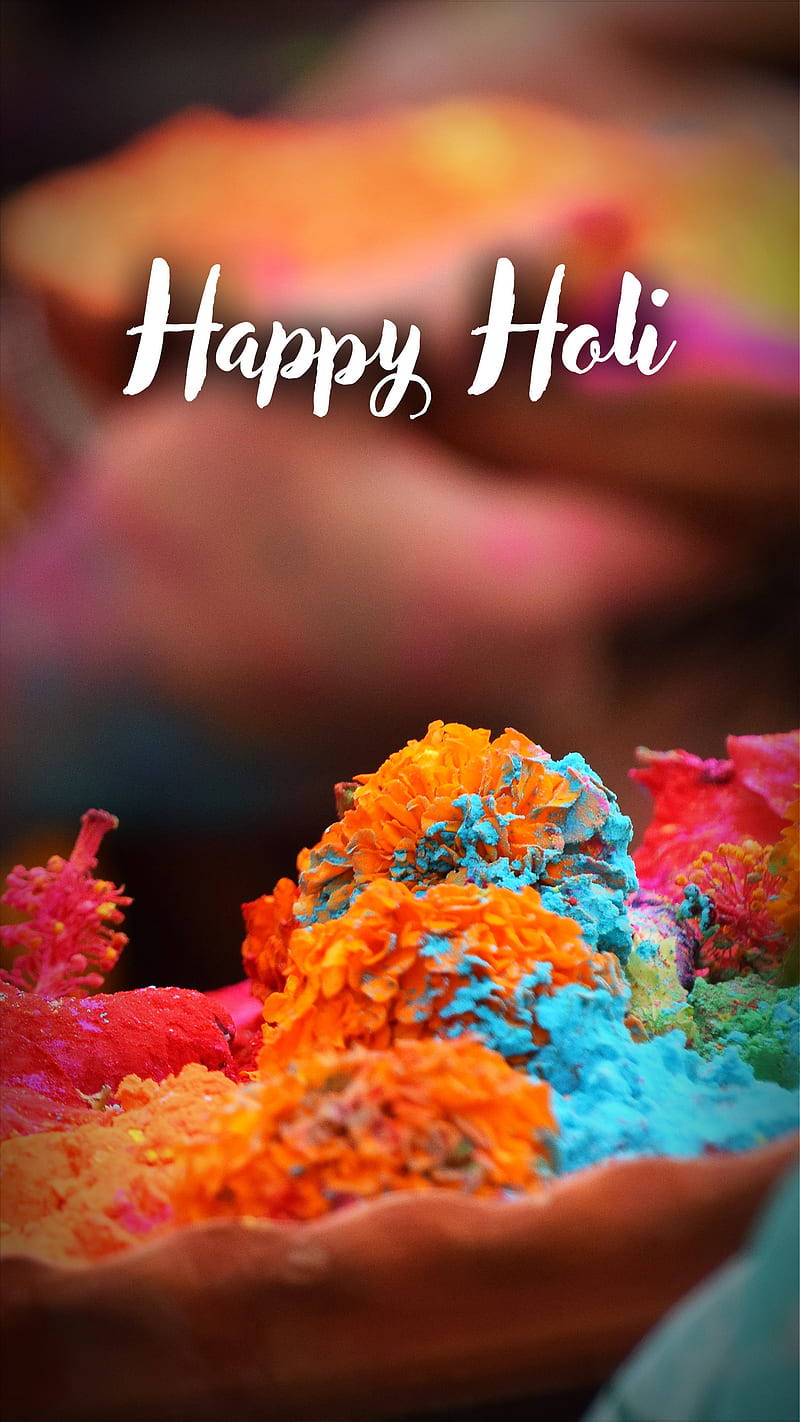 Download Orange And Blue Happy Holi HD Wallpaper | Wallpapers.com