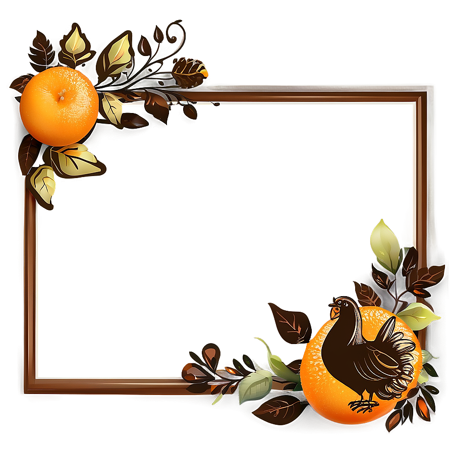 Orange And Brown Thanksgiving Border Png 06202024 PNG