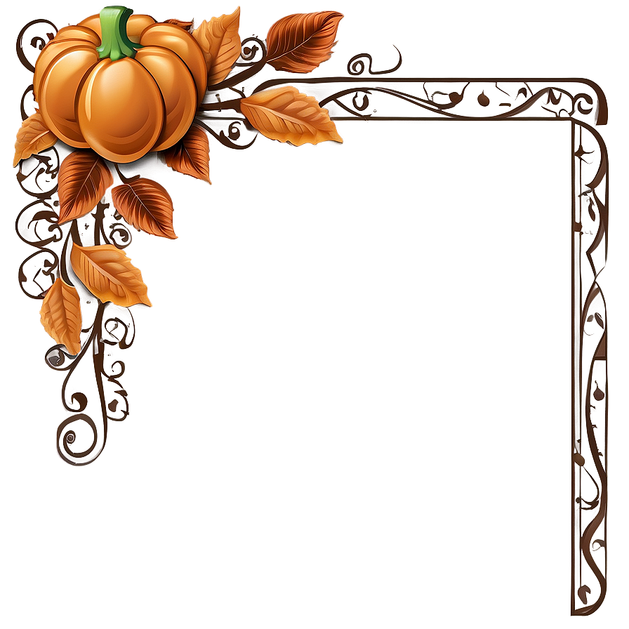 Orange And Brown Thanksgiving Border Png 43 PNG