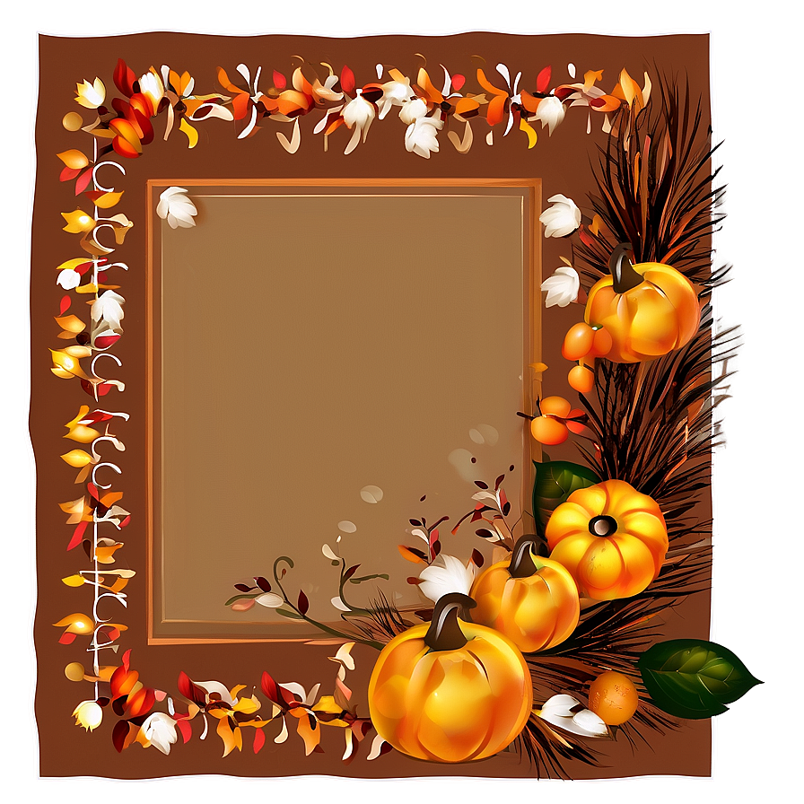 Orange And Brown Thanksgiving Border Png 99 PNG