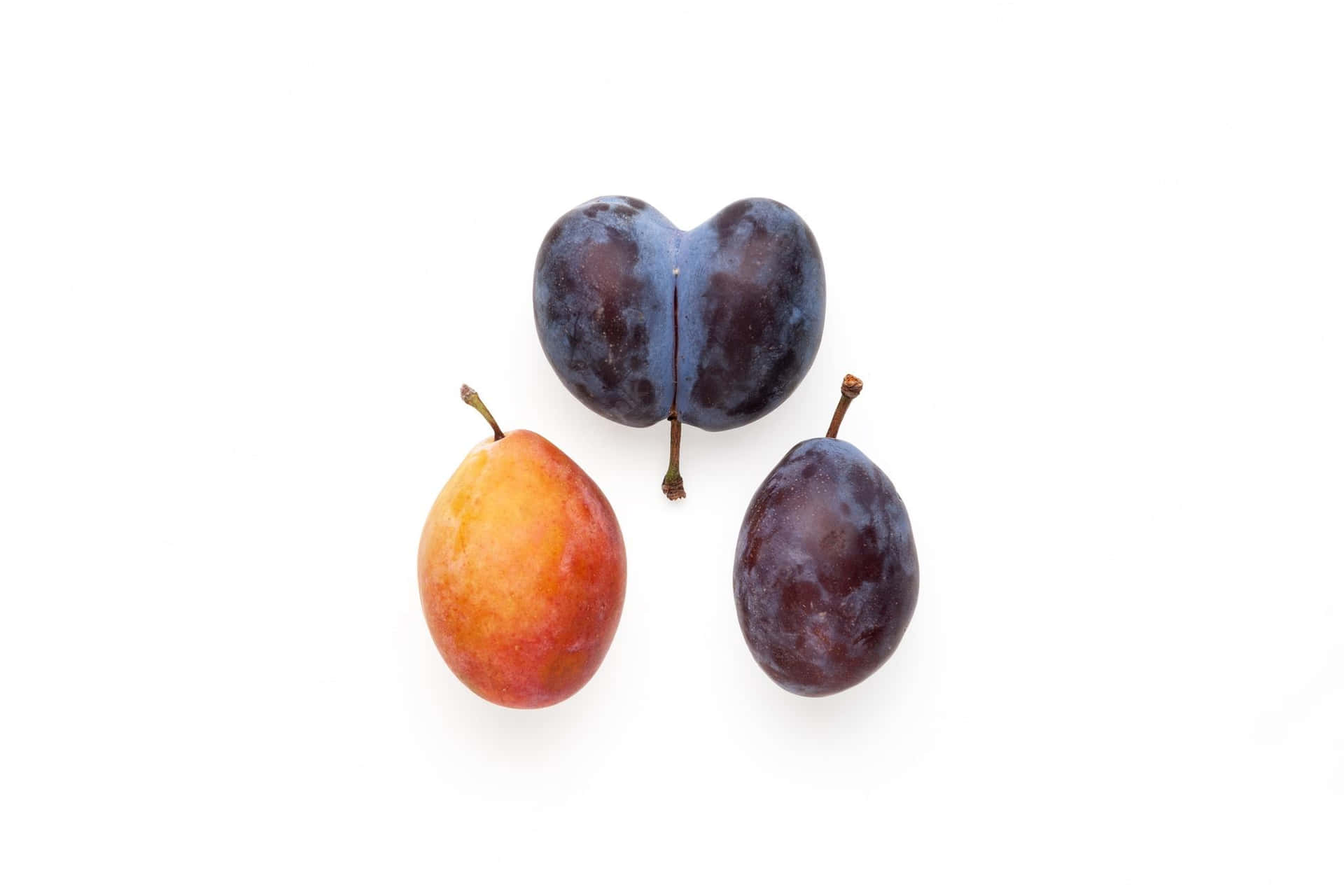 Orange And Conjoined Damson Plum Fruits Wallpaper