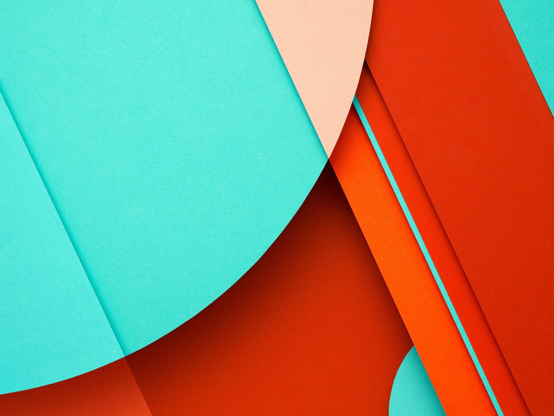 Orange And Cyan Abstract Material Wallpaper