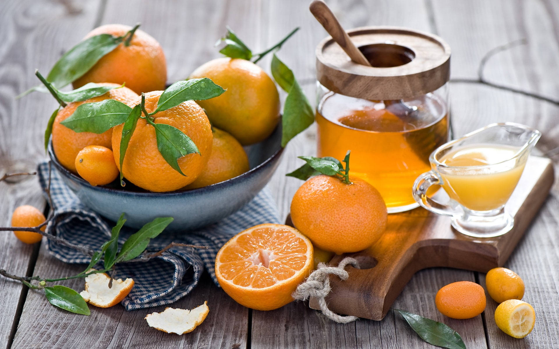 Orangeoch Kumquat Citrusfrukter. Wallpaper