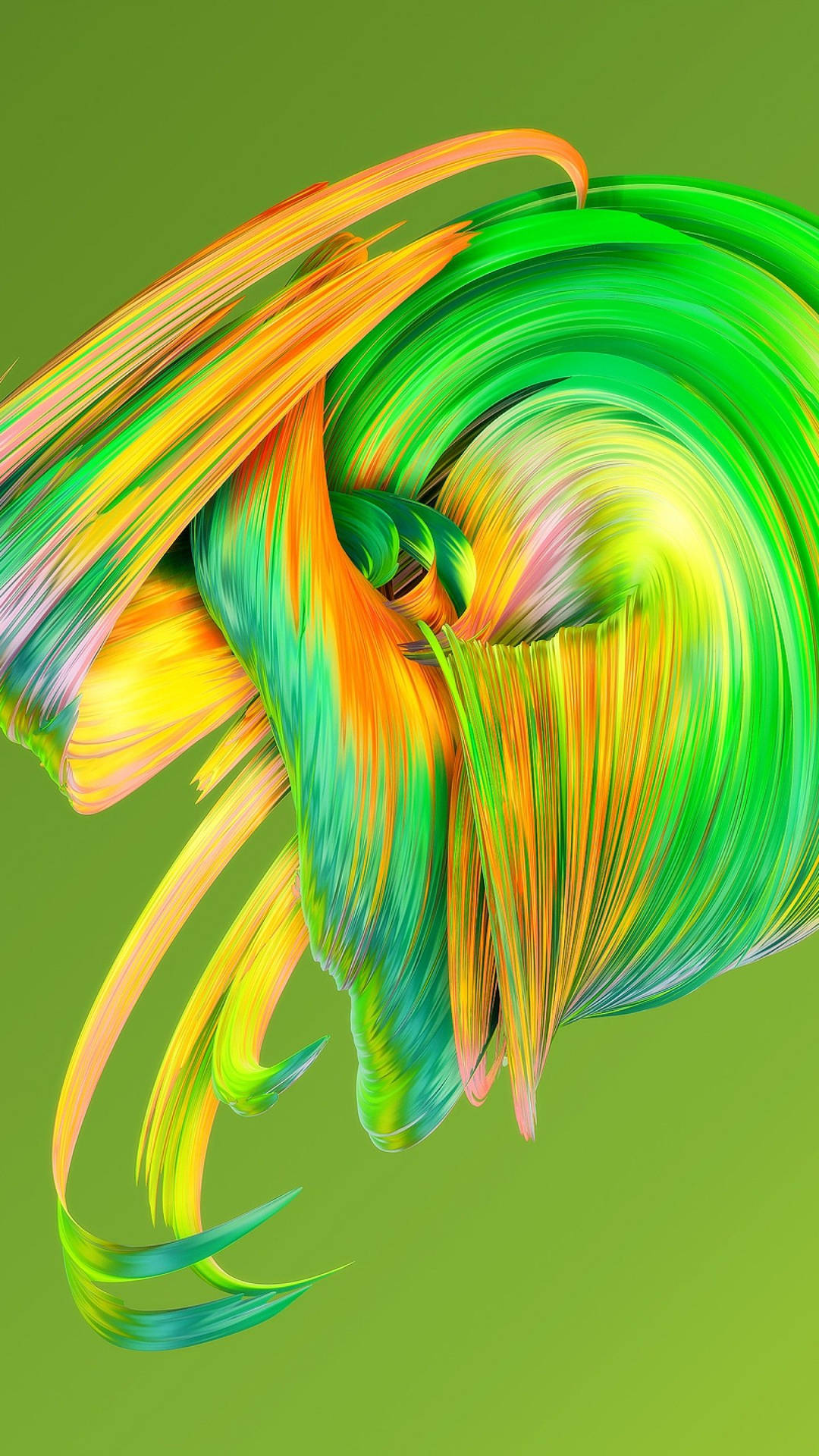 Orange And Light Green Abstract Wallpaper