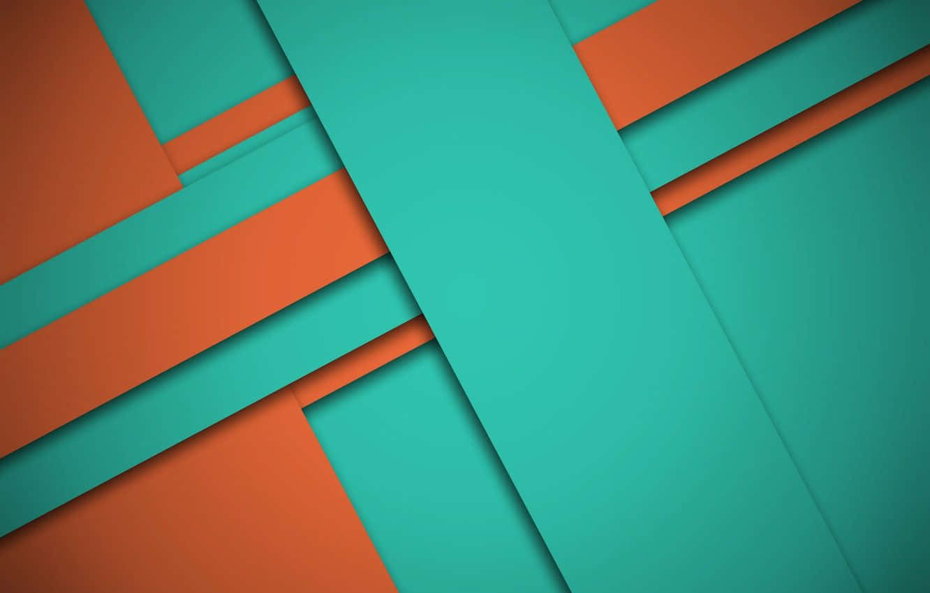 Orange And Teal Abstract Design Wallpaper