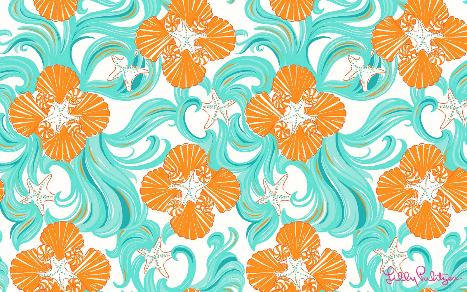 Orange And Teal Lilly Pulitzer Desktop Wallpaper