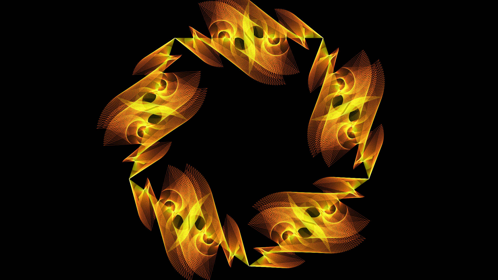Orange And Yellow Abstract Fractal Wallpaper