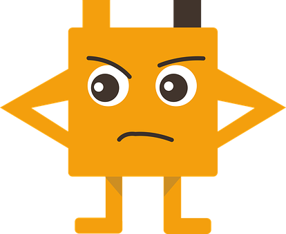 Orange Annoyed Cartoon Character PNG