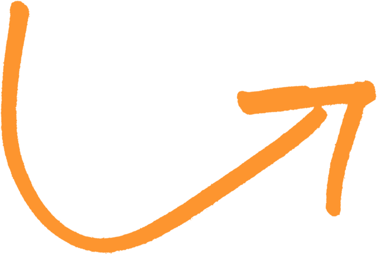 Orange Arrow Doodleon Grey Background PNG