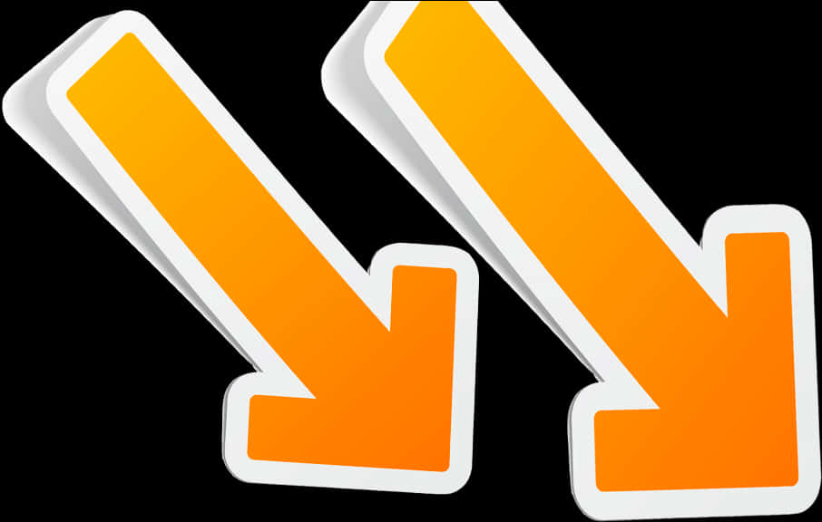 Orange Arrows Directional Signs PNG