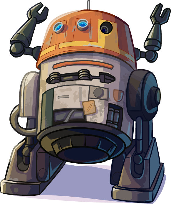 Orange Astromech Droid Illustration PNG