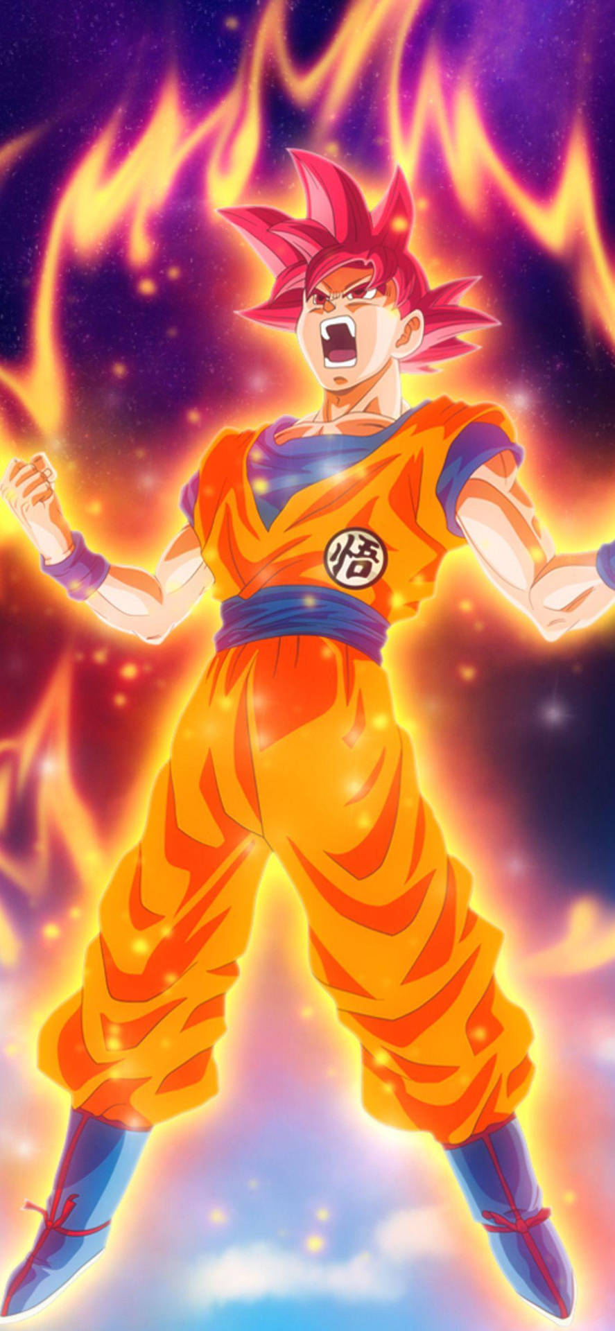 Fondode Pantalla De Super Saiyan Son Goku En Atuendo Naranja Para Iphone. Fondo de pantalla