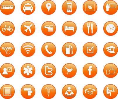 Orange Background Service Icons PNG