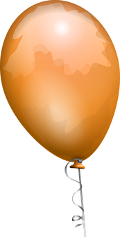 Orange Balloonwith String PNG