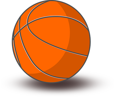 Orange Basketball Black Background PNG