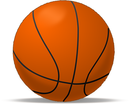Orange Basketball Black Background PNG