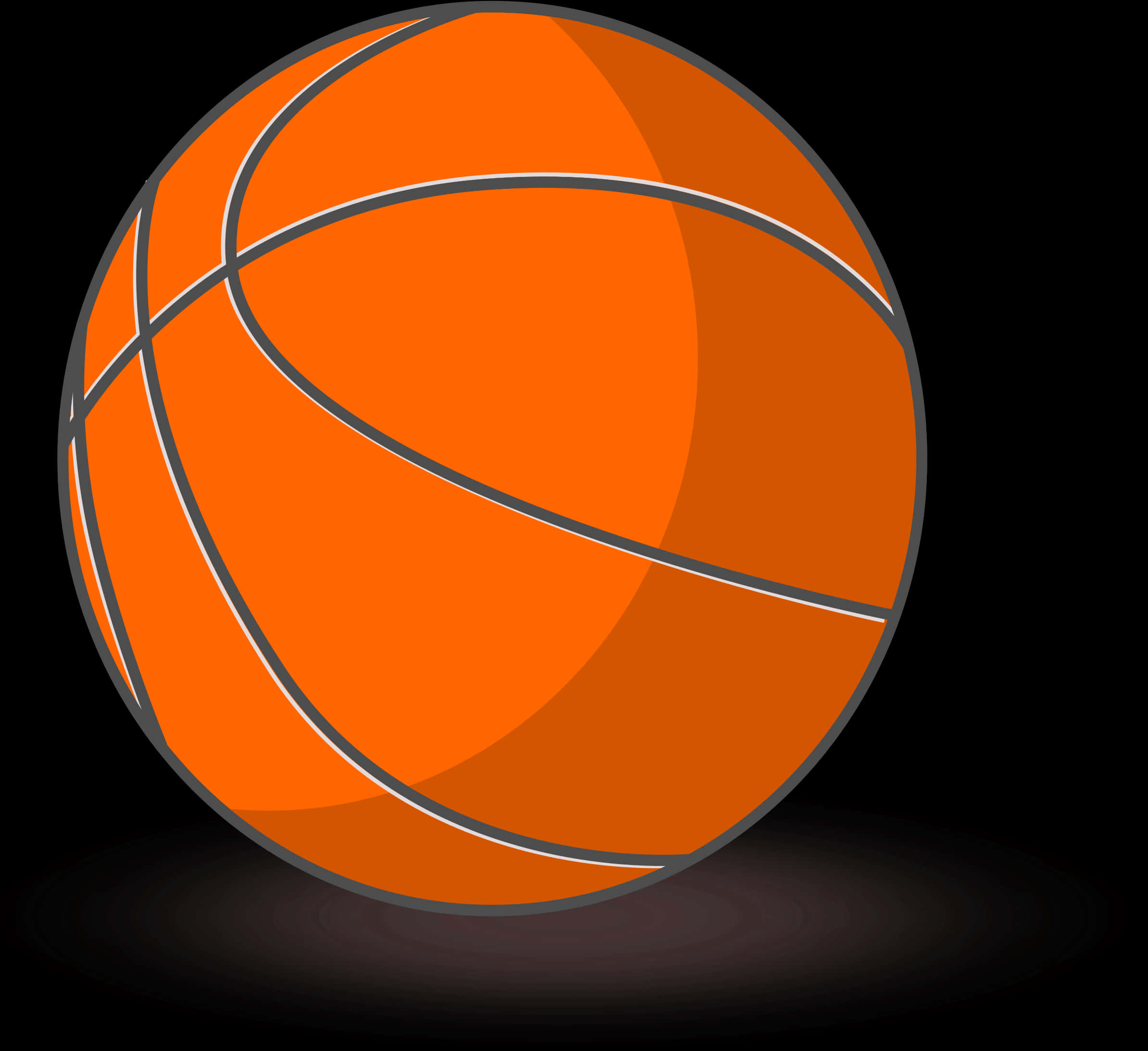 Orange Basketball Vector Illustration PNG