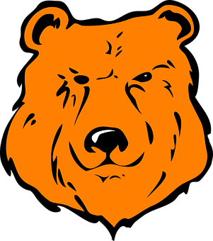 Orange Bear Graphic PNG