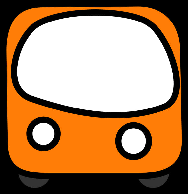 Orange Black Cartoon Bus Icon PNG