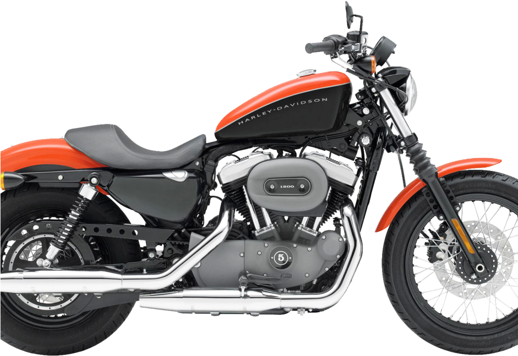 Orange Black Harley Davidson Motorcycle PNG