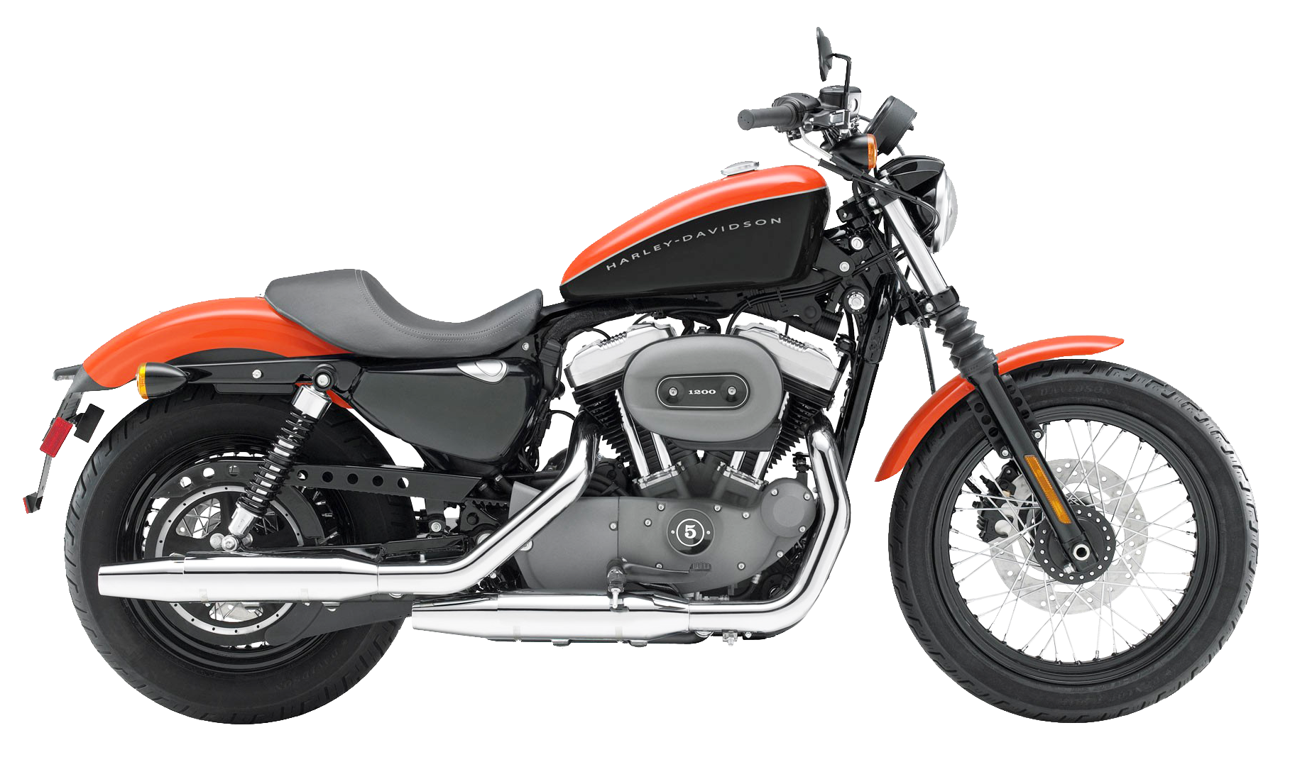 Download Orange Black Harley Davidson Motorcycle | Wallpapers.com
