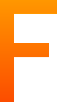Orange Black Letter F PNG