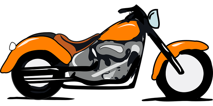 Orange Black Motorcycle Vector Art PNG