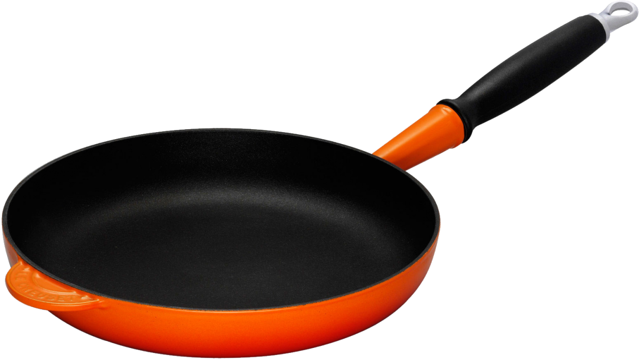 Orange Black Nonstick Frying Pan PNG