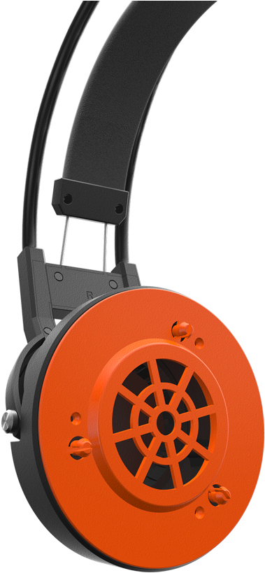 Orange Black Over Ear Headphone PNG