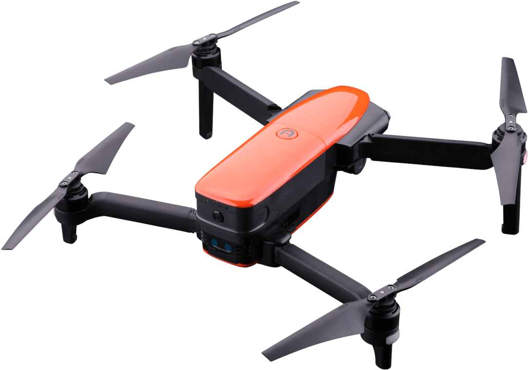 Orange Black Quadcopter Drone PNG