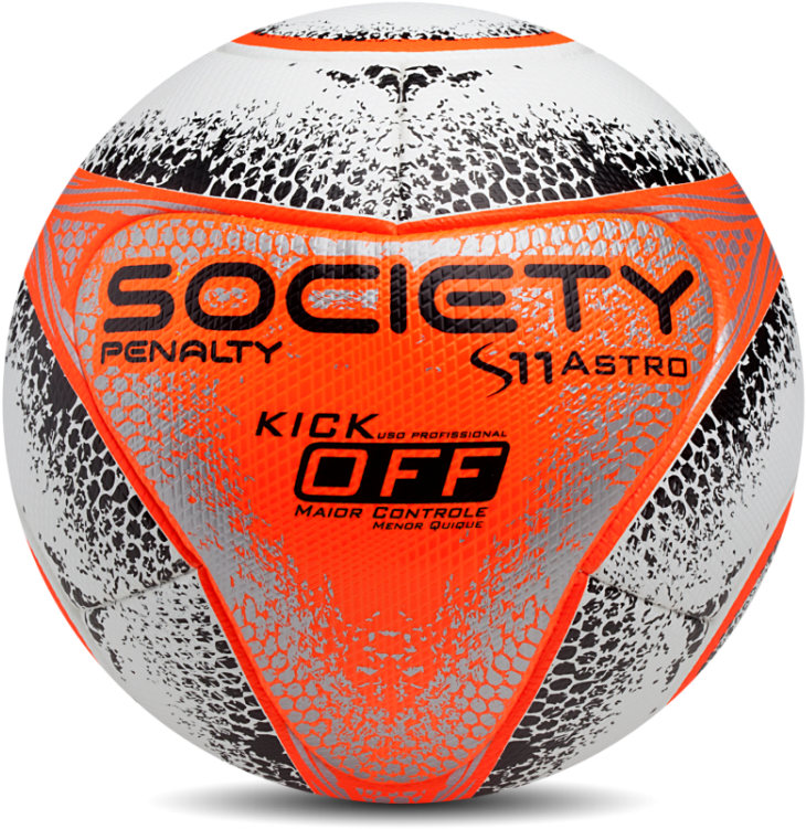 Orange Black Soccer Ball PNG