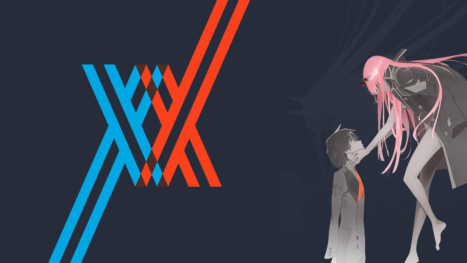 A Couple Reunited - Zero Two & Hiro From Darling In The Franxx Wallpaper