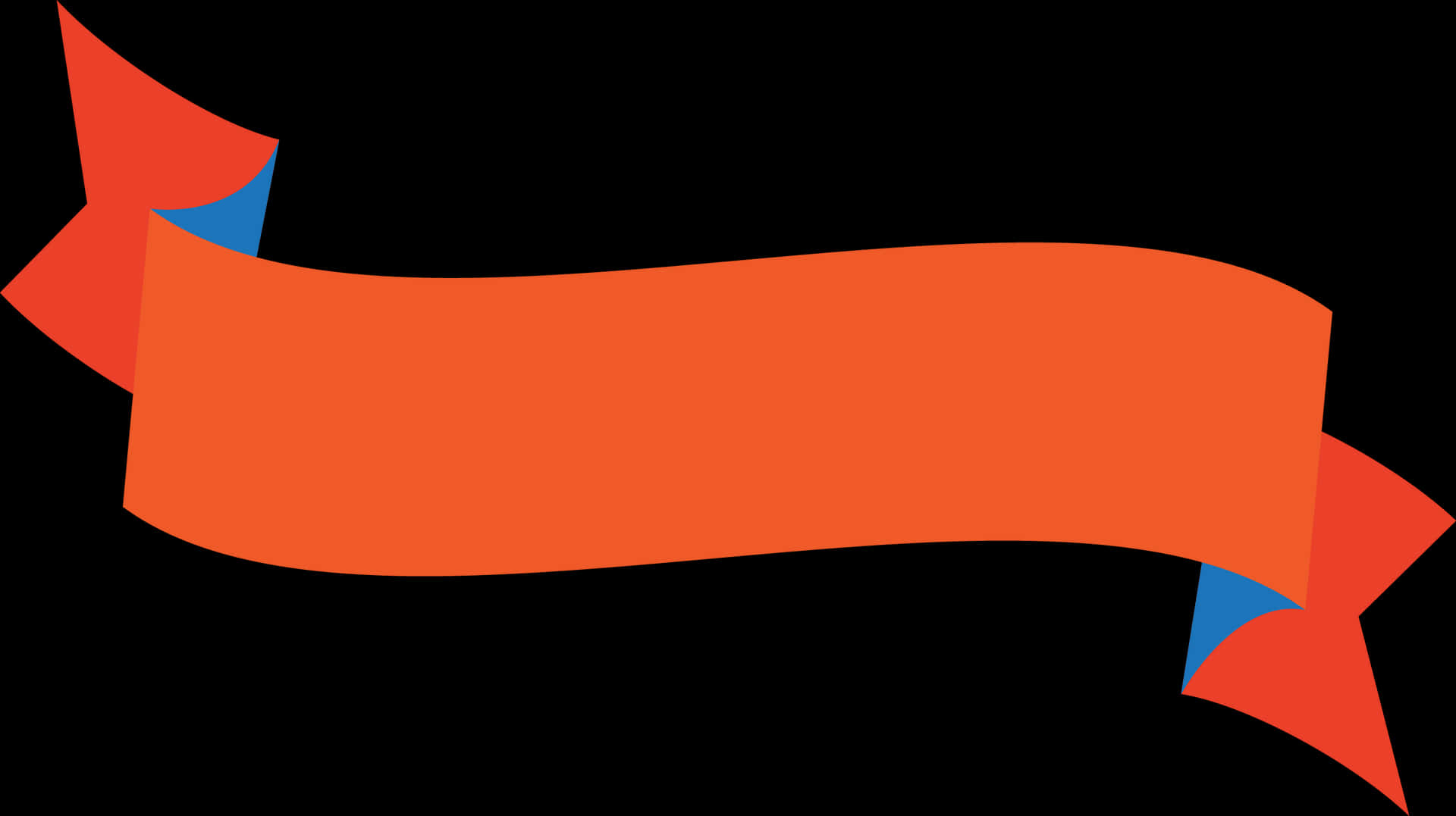 Orange Blue Ribbon Banner PNG