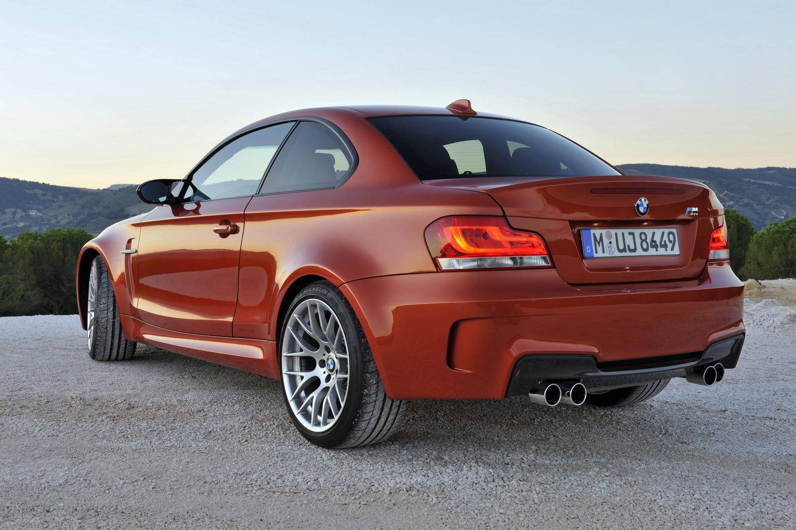 Orange BMW M serie bil baggrundsbillede Wallpaper