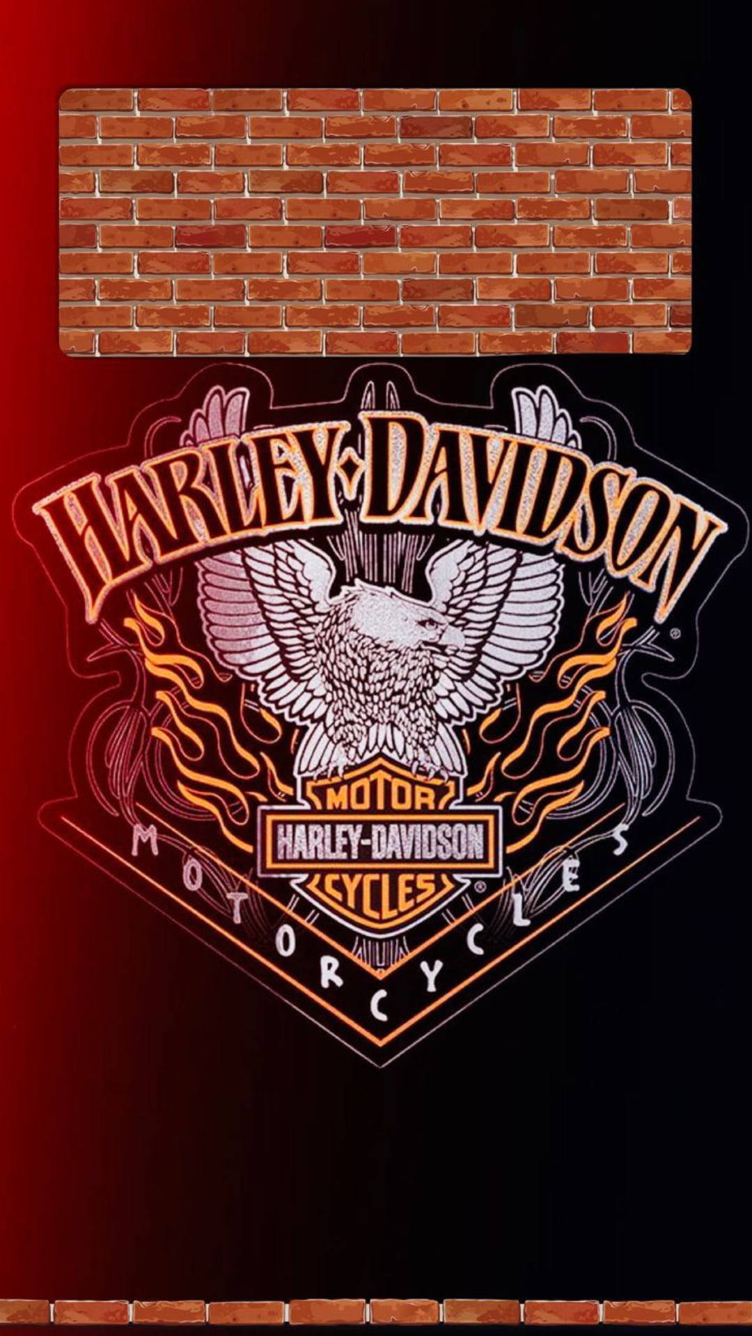 Orange Brick Harley Davidson Mobile Wallpaper